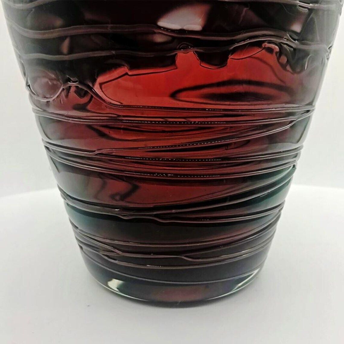 1970s Purple Vase In Hand Worked, Hand Blown Murano Glass   Made In Italy. photo buy