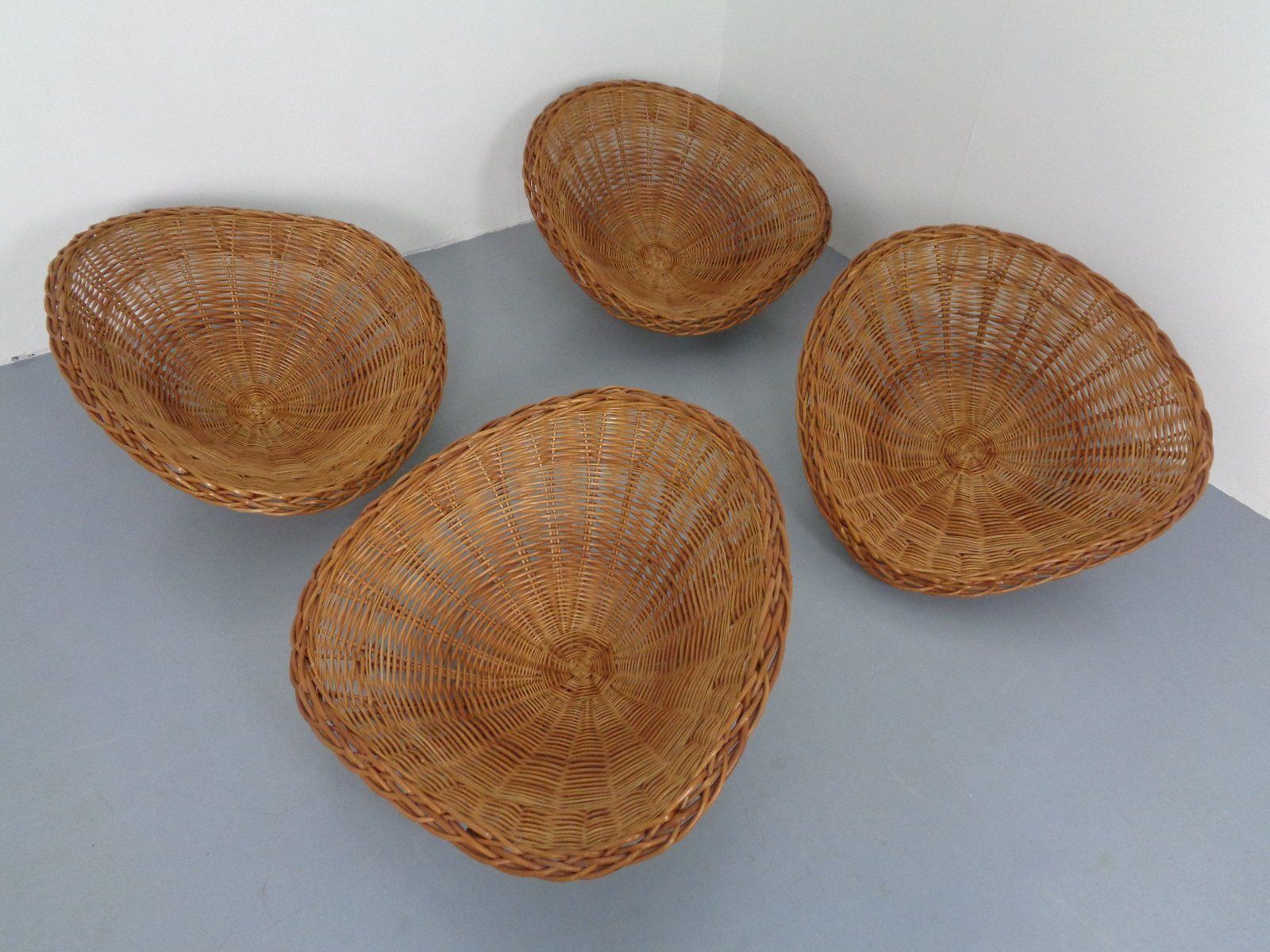 Mid Century German Bamboo Chairs, 1950s, Set Of 4 photo vinterior