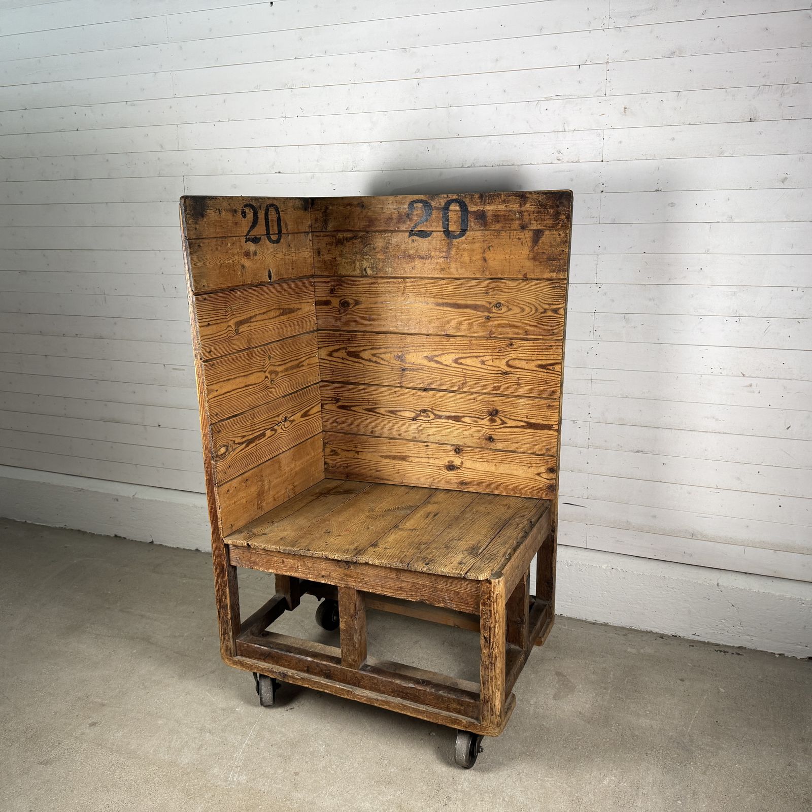 Antique Industrial Pine Factory Trolley photo 595.0