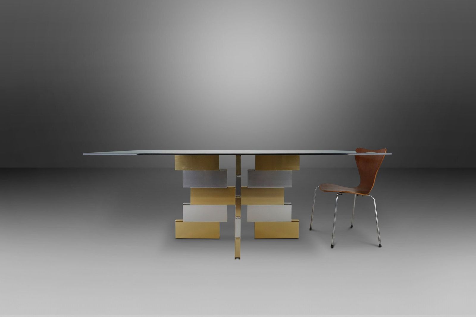 Furniture Vintage Dining Table In The Style Of Paul Evans, 1970s photo