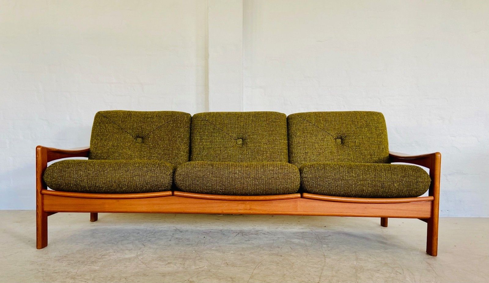 Vintage Retro Danish Mid Century 3 Person Sofa  By Arne Wahl Iversen 1970s photo furniture