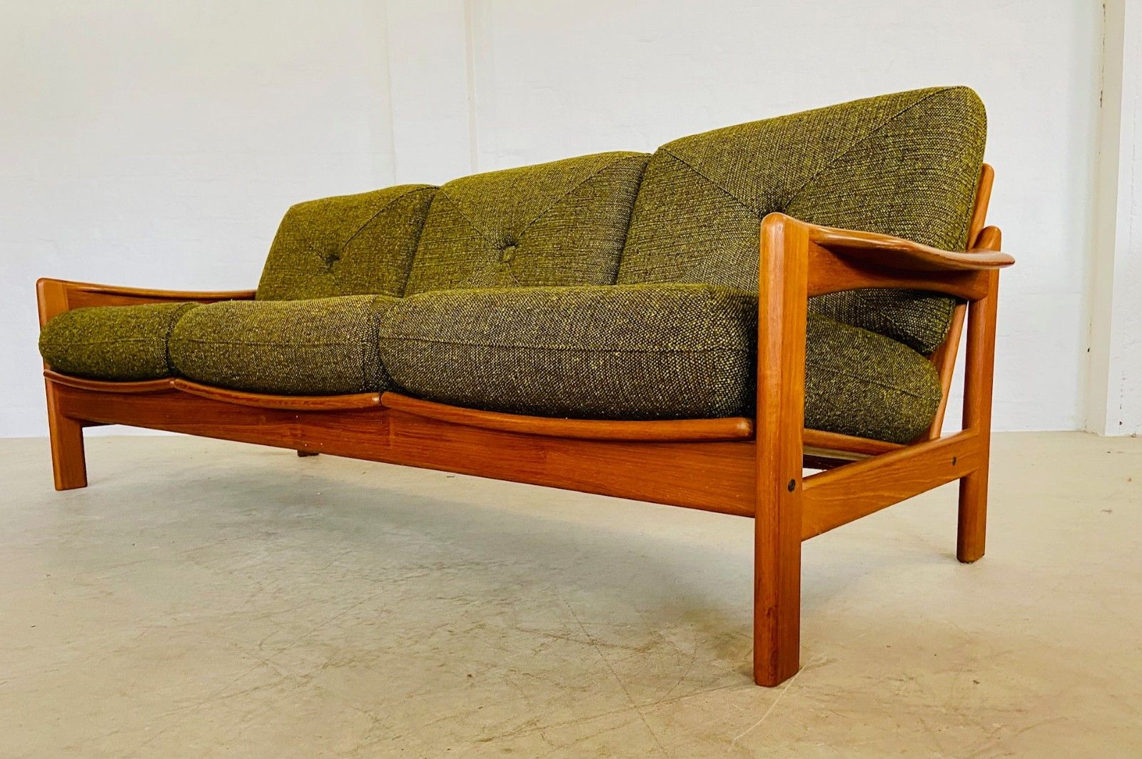photo buy Vintage Retro Danish Mid Century 3 Person Sofa  By Arne Wahl Iversen 1970s