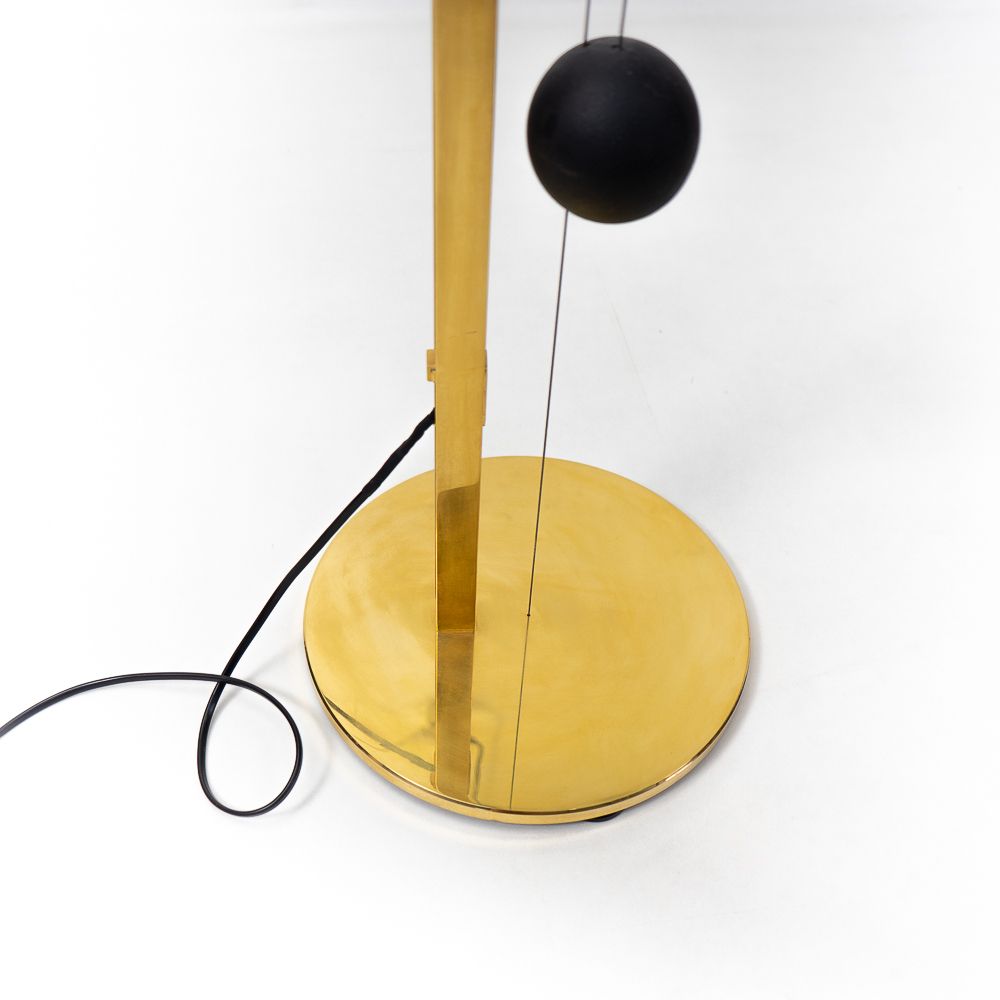 Brass Halo Mobile Floor Lamp, Baltensweiler, 1980s photo vintage