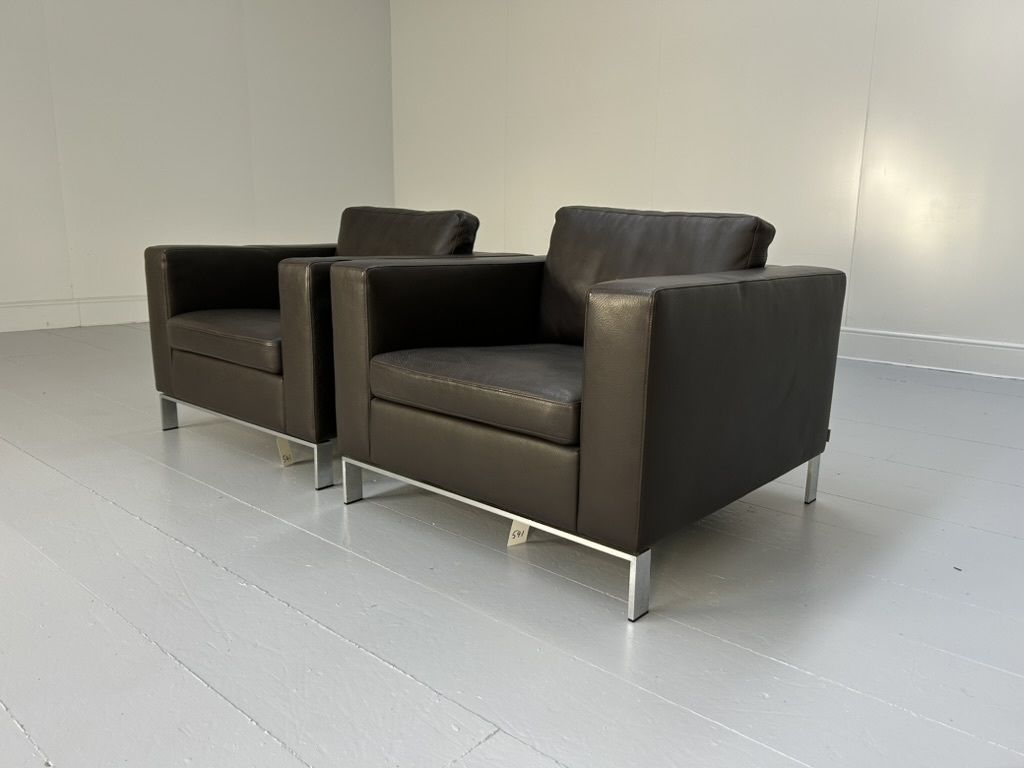 Pair Of Walter Knoll “Foster 503.10” Armchairs – In Dark Brown Leather photo furniture