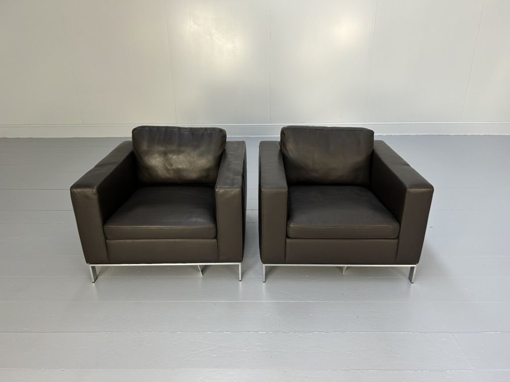Pair Of Walter Knoll “Foster 503.10” Armchairs – In Dark Brown Leather photo for sale