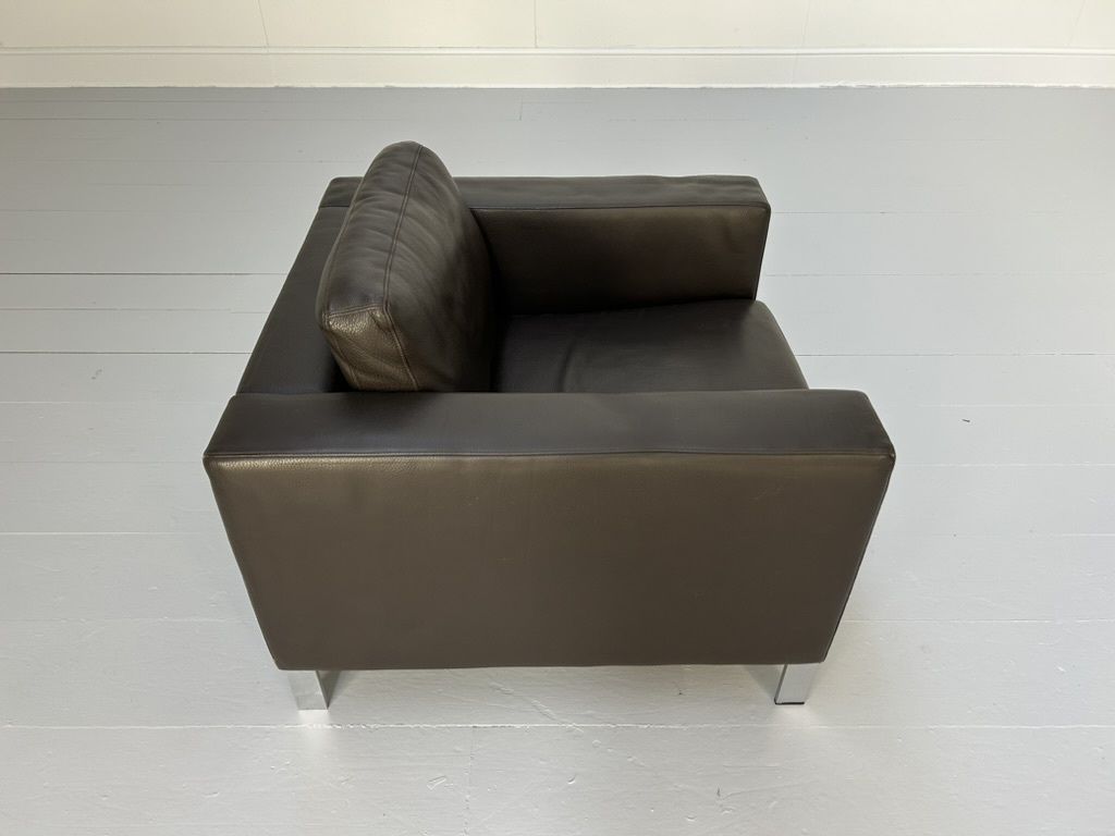 Furniture Pair Of Walter Knoll “Foster 503.10” Armchairs – In Dark Brown Leather photo