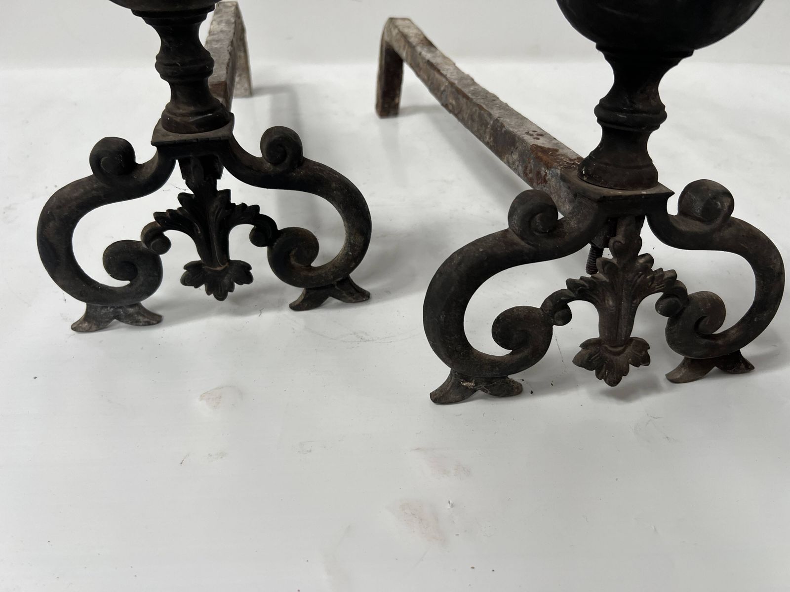 Pair Of Renaissance Style Bronze Andirons, 19th Century photo furniture
