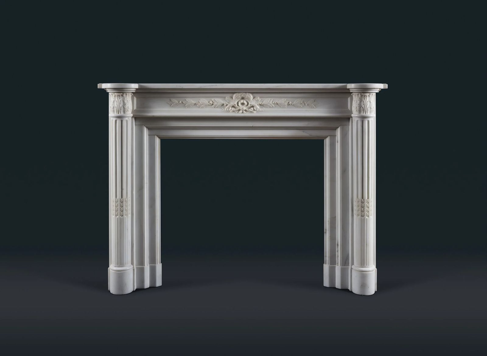 Louis XVI Style Statuary Marble Fireplace Surround