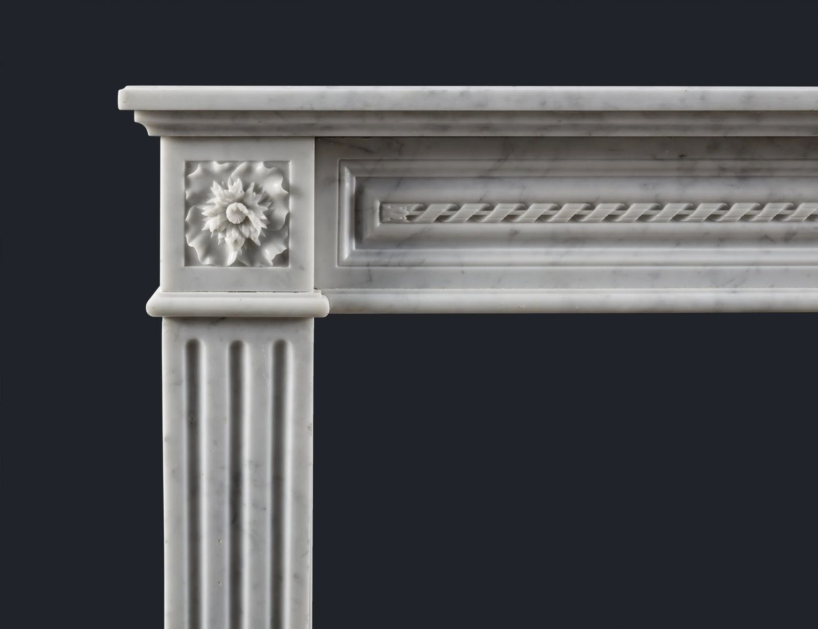 Louis XVI Style Carrara Marble Fireplace Surround photo furniture