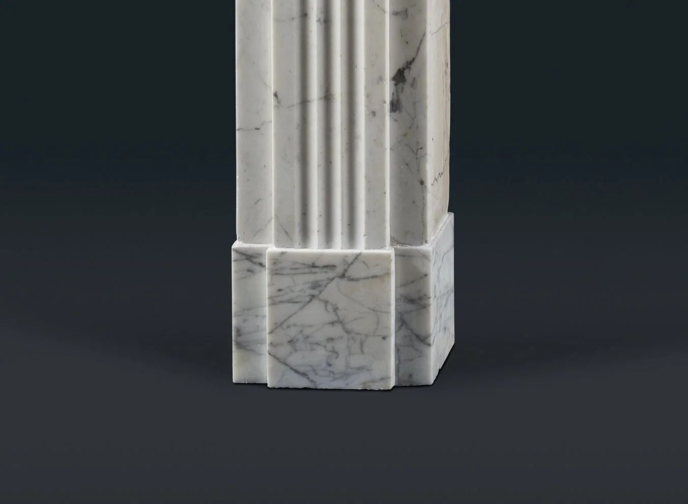 Georgian Carrara Marble Fluted Fireplace Surround photo furniture