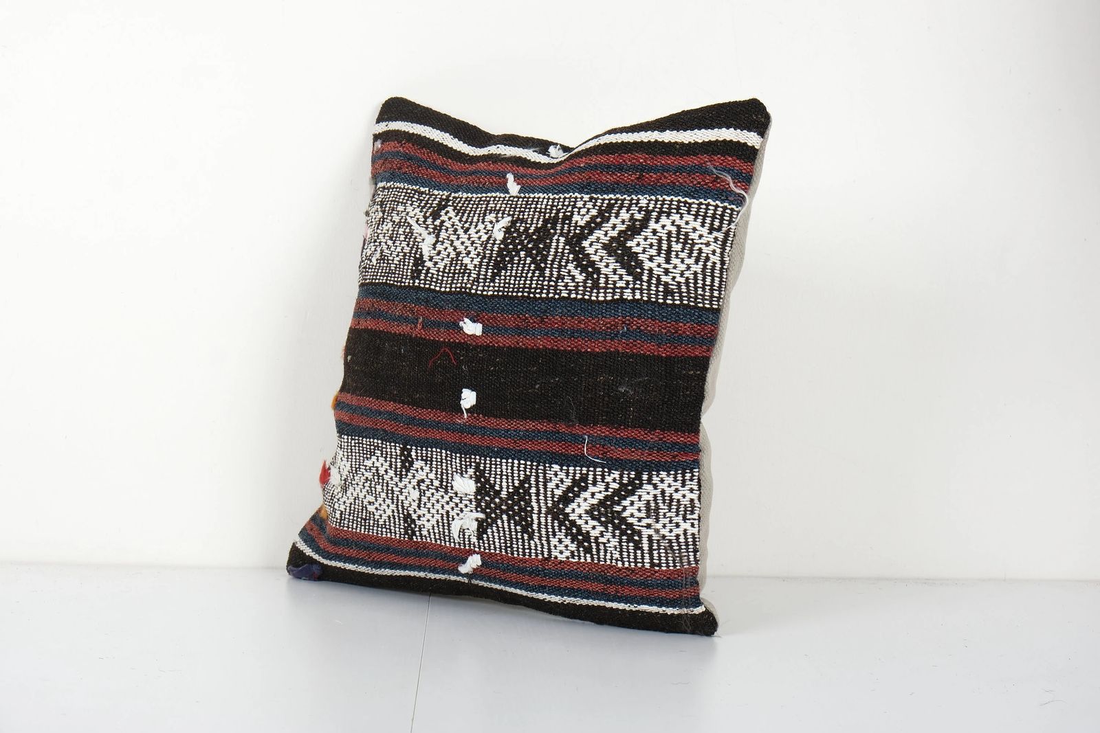 Ethnic Goat Hair Lumbar Kilim Pillow Cover From Anatolian, Bohemian House Decor, Bedding Turkish Cushion photo for sale