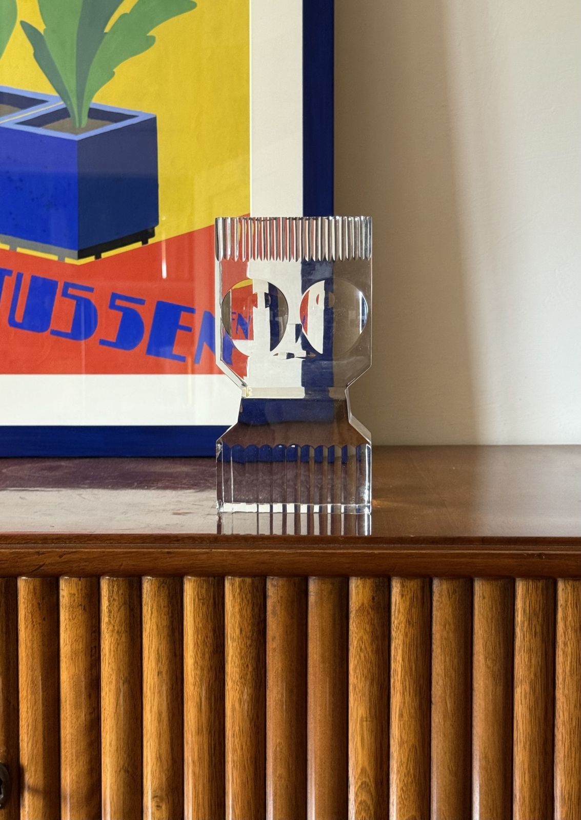 Sven Palmqvist, Modern Glass Sculpture, Orrefors Sweden 1971 photo furniture