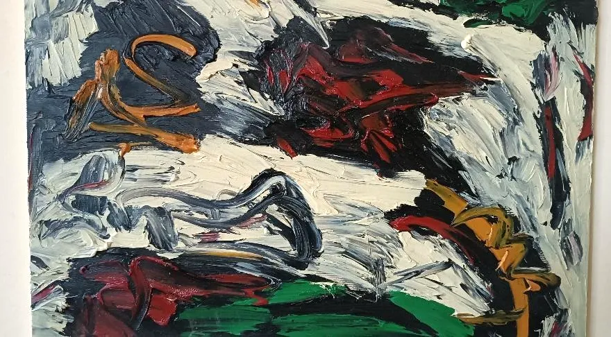 Abstract Painting Oil On Canvas Simone Ciani 90s Material photo Art