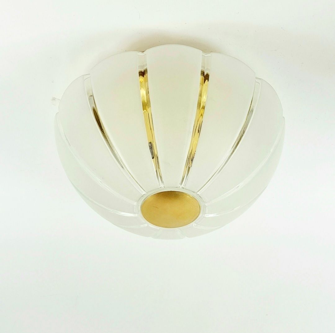 Zeer Grote Space Age Plafondlamp Van Glas En Messing, Limburg, Duitsland, Jaren 1970 photo furniture