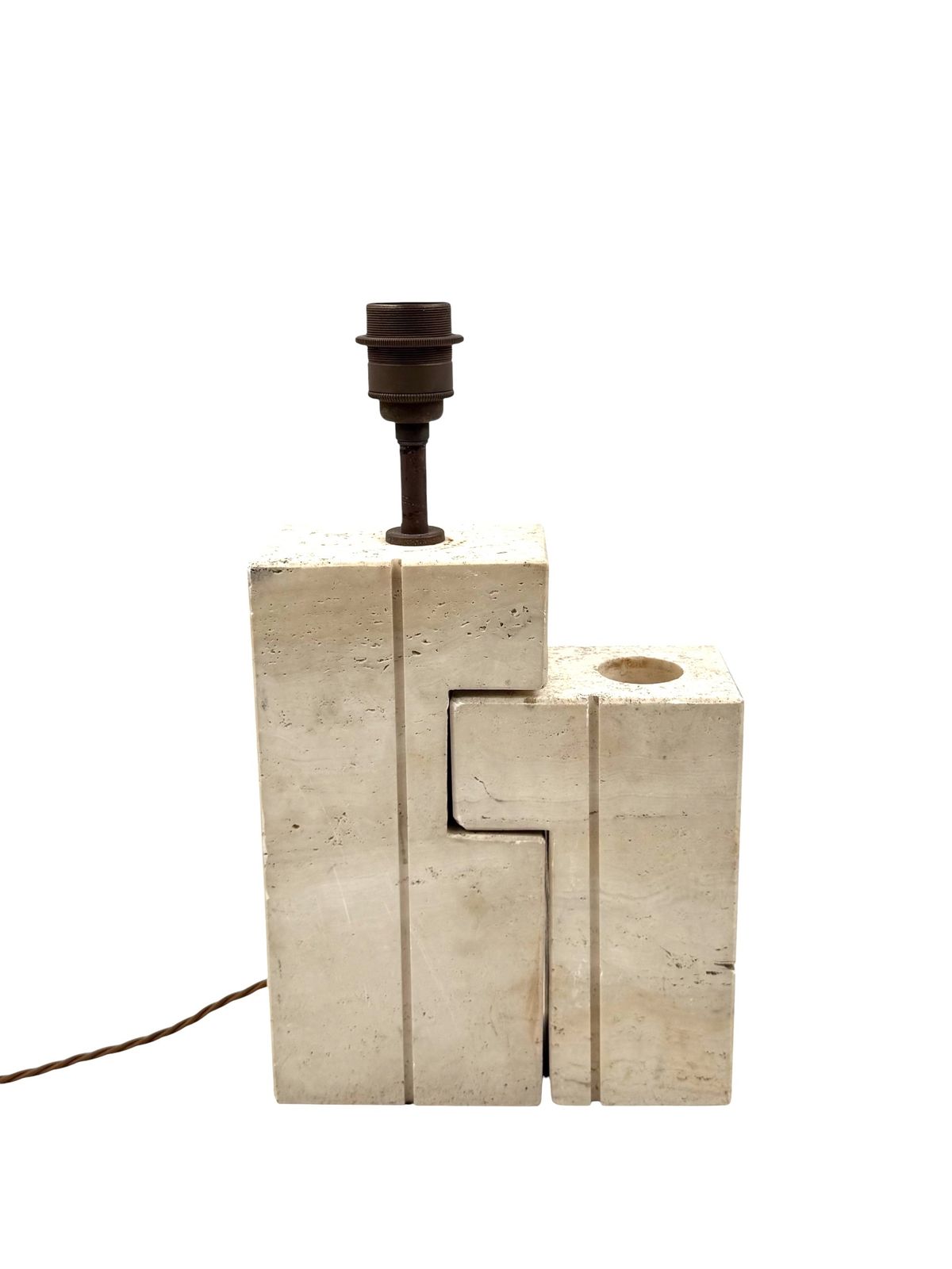 Mid Century Modern Travertine Sculptural Table Lamp, Giulio Cesari, Nucleo Sormani, Italy 1960s photo buy