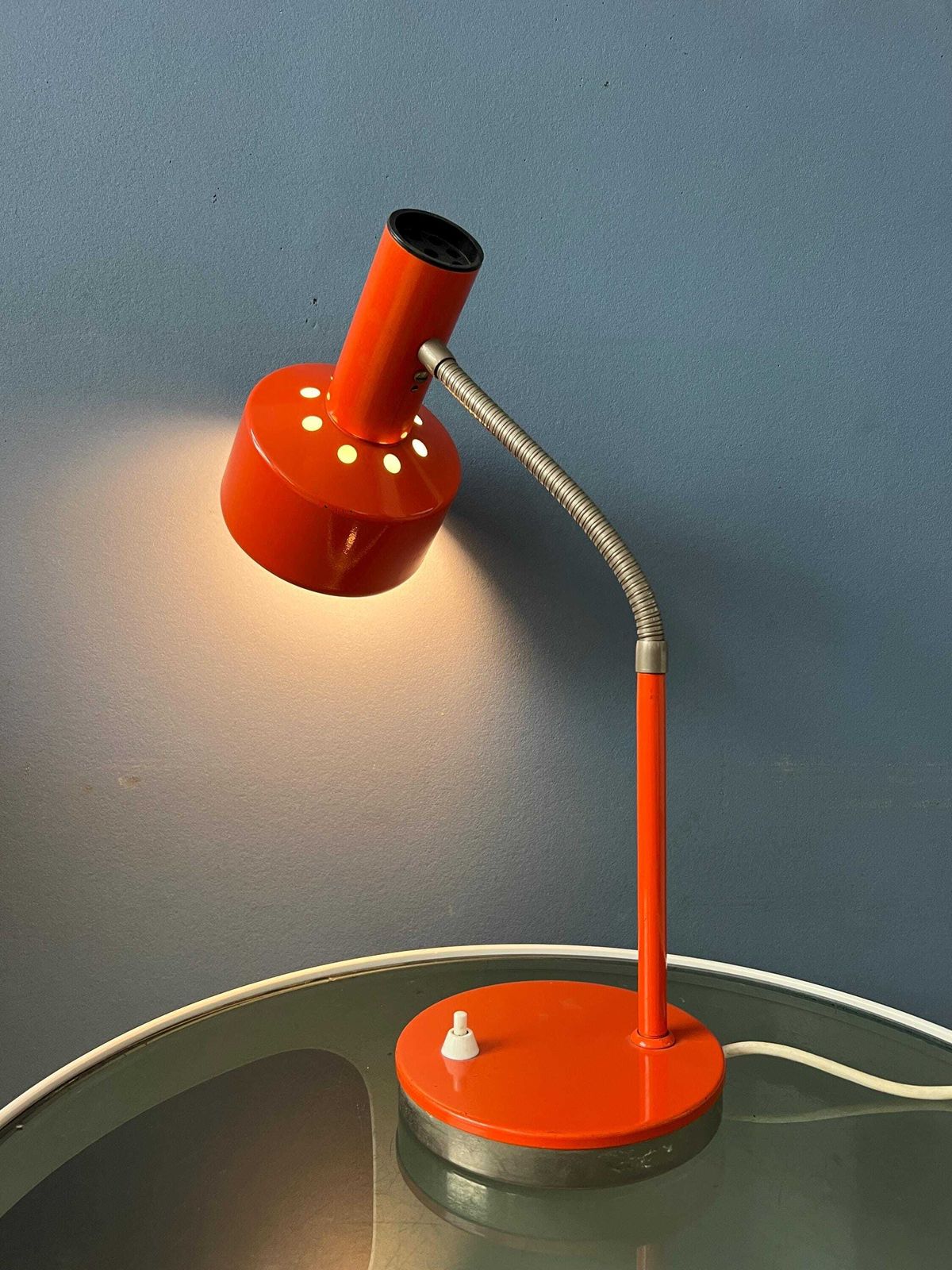 Oranje Mid Century Bureaulamp Van Hustadt Leuchten