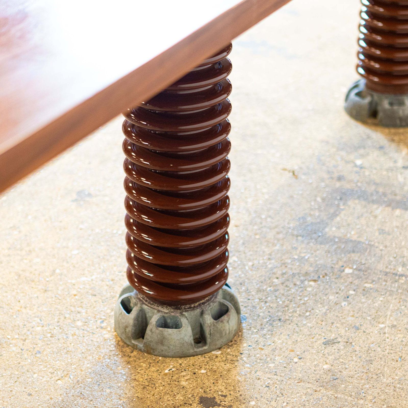photo for sale 3.5m Long Table With Afrormosia Wood Top & Electrical Insulator Legs