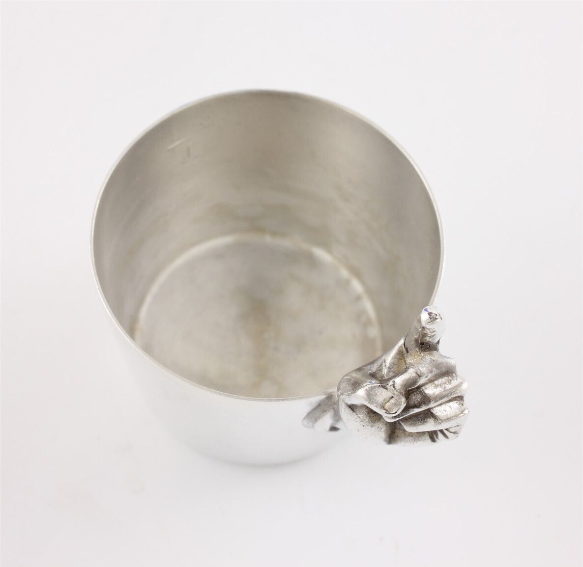 photo furniture Silver Plate One Finger 1oz Spirit Measure Jigger. Napier Co. USA. C1950.