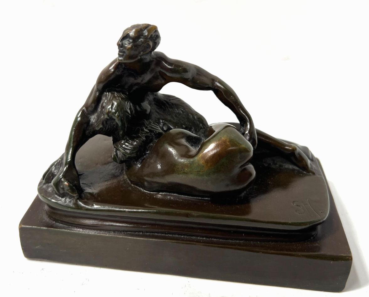 Erotic Bronze With Brown Patina "S.M" 19th Century