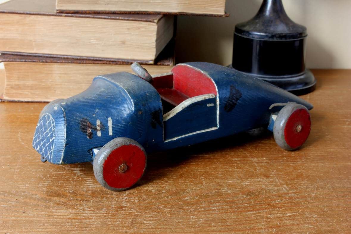 photo for sale Handmade Wooden Racing Car. Scratch Built Decorative Model Car.