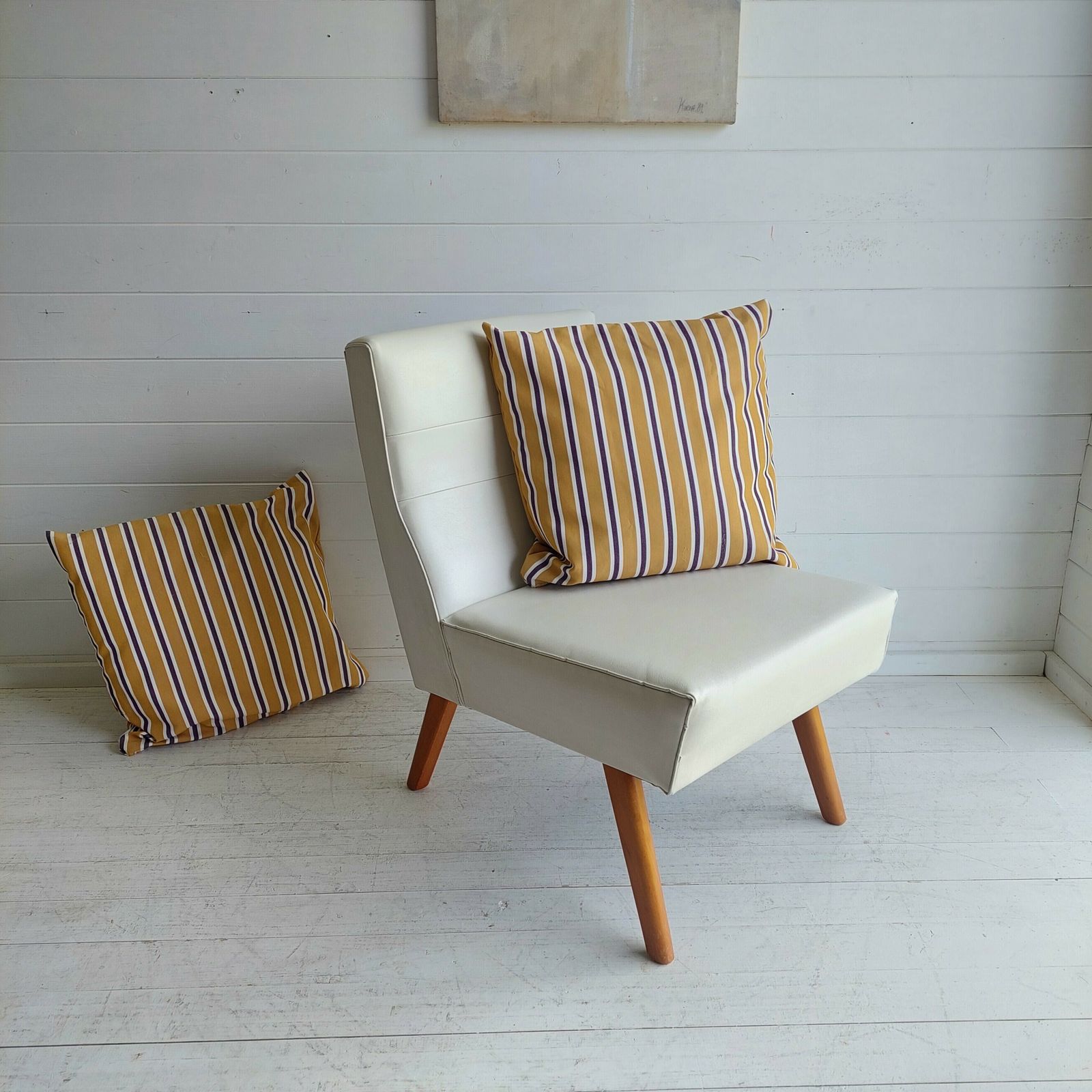 Mid Century Scandinavian Danish Style Teak And Vinyl Lounge Chair , Bedroom Cocktail Chair, 1960s photo furniture