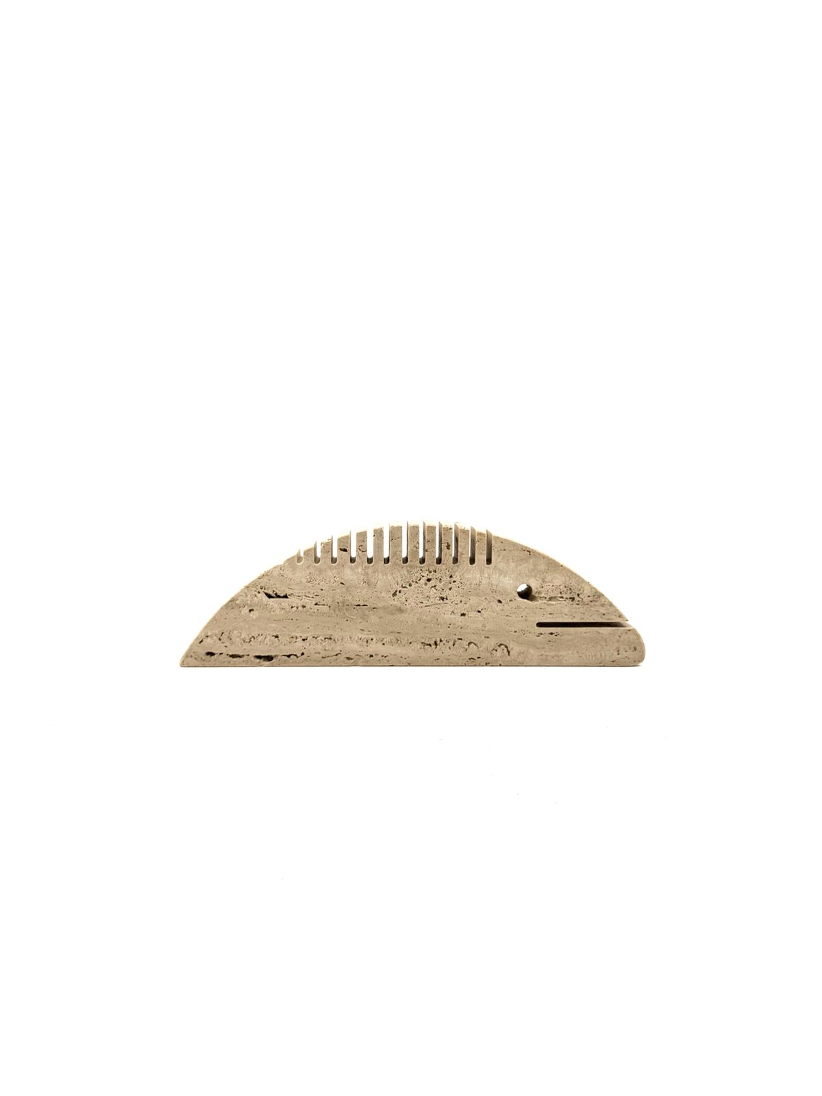 Brutalist Travertine Fish Shaped Desk Organizer/ Figure, Enzo Mari F.Lli Mannelli, Italy, 1970s photo for sale