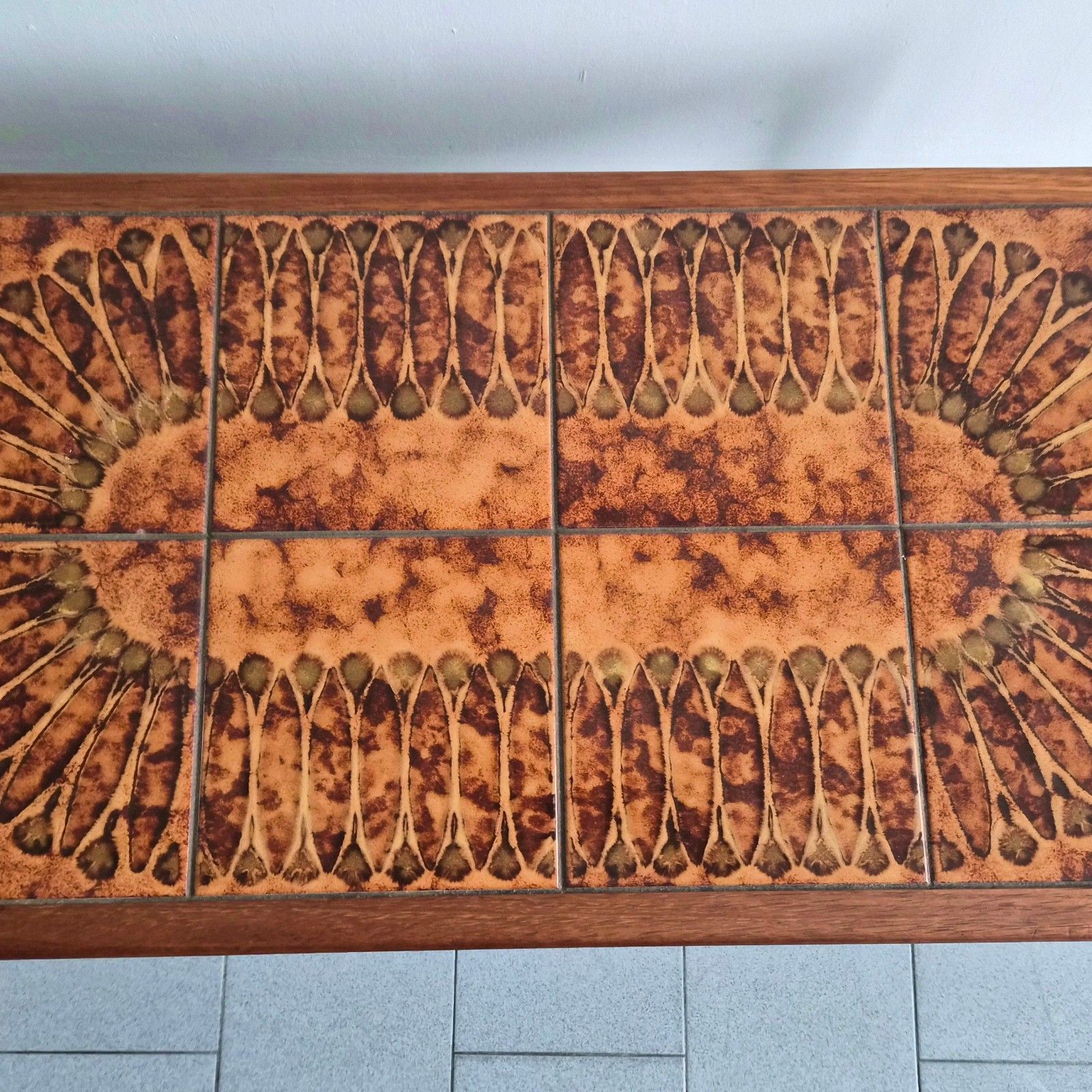 photo furniture Vintage 1960 Scandinavian Teak & Ceramic Magazine Rack Coffee Table 60s Retro