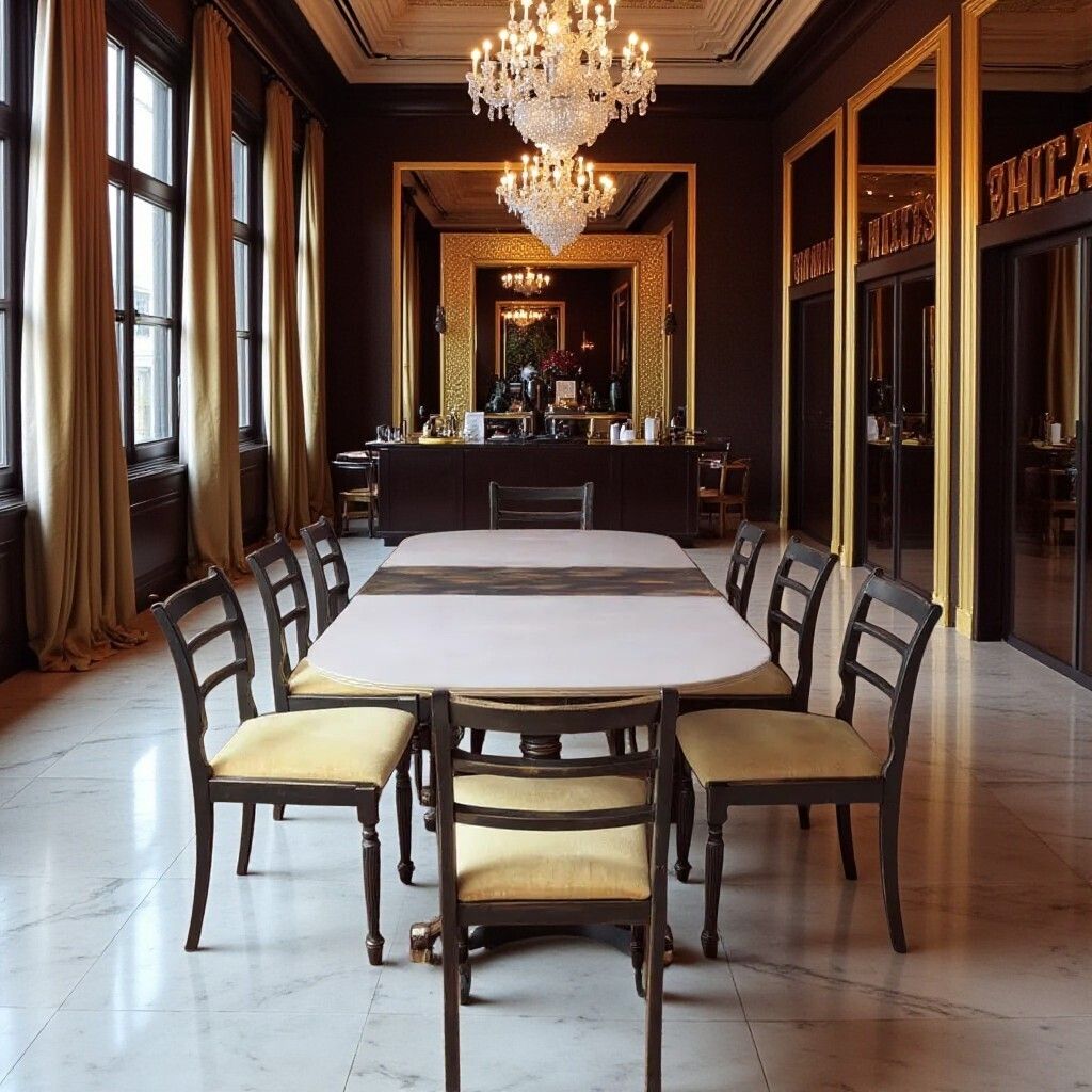 Restored 1975 McIntosh Twin Pillar Extending Dining Table & Eight Chairs | Hand Finished