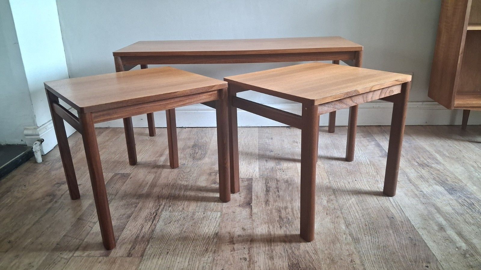 photo vinterior Original 1970's Danish Teak  Mid Century Nest Of Tables, Drinks/Coffee Tables