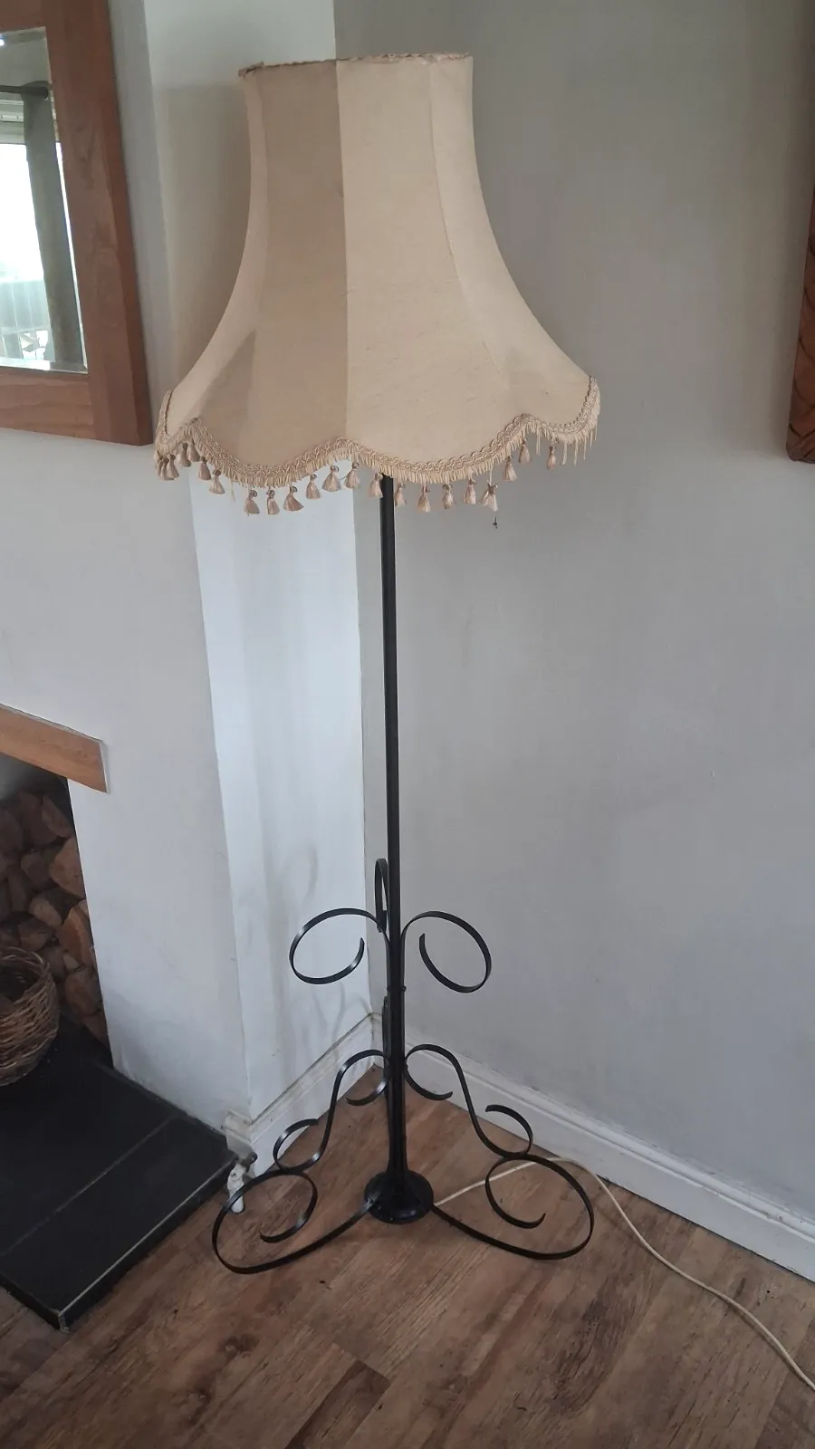 photo furniture 1960's French Mid Century Wrought Iron Standard /Floor Lamp