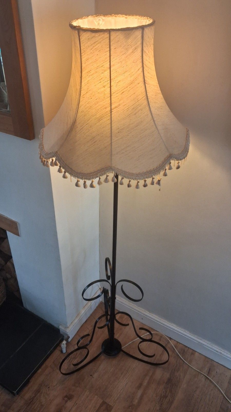 photo for sale 1960's French Mid Century Wrought Iron Standard /Floor Lamp
