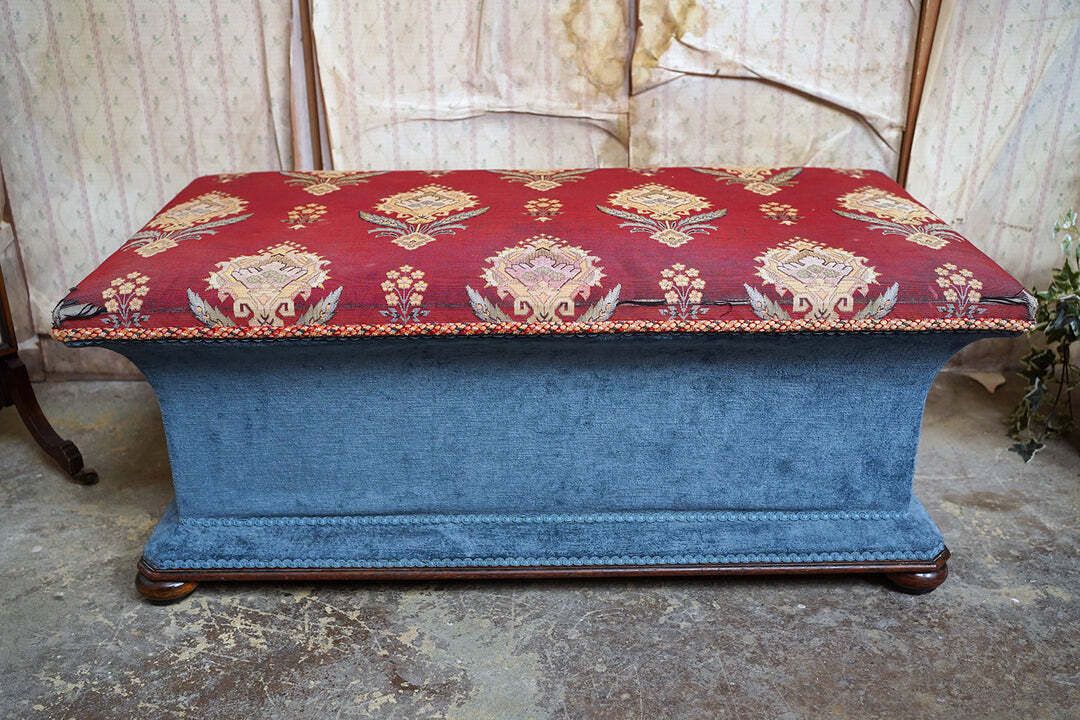 An Early Victorian Mahogany Framed Country House Ottoman C.1840 photo for sale