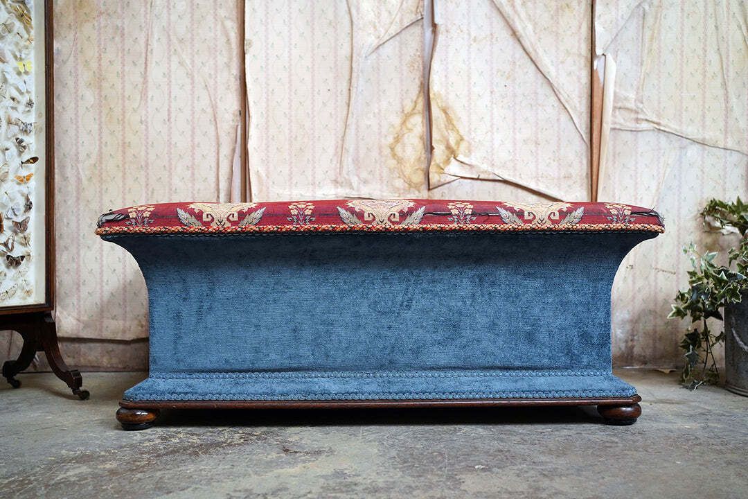 photo for sale An Early Victorian Mahogany Framed Country House Ottoman C.1840