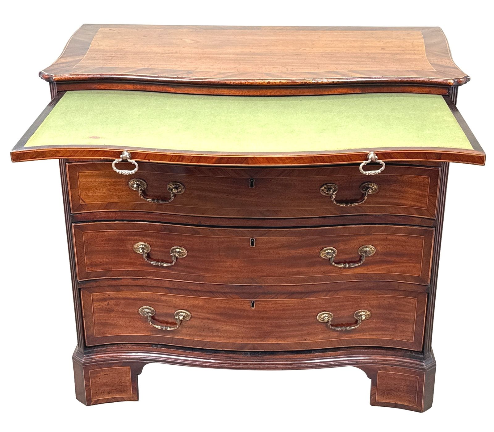 George III Period Mahogany Serpentine Chest Of Drawers (England, Circa 1770) photo vintage