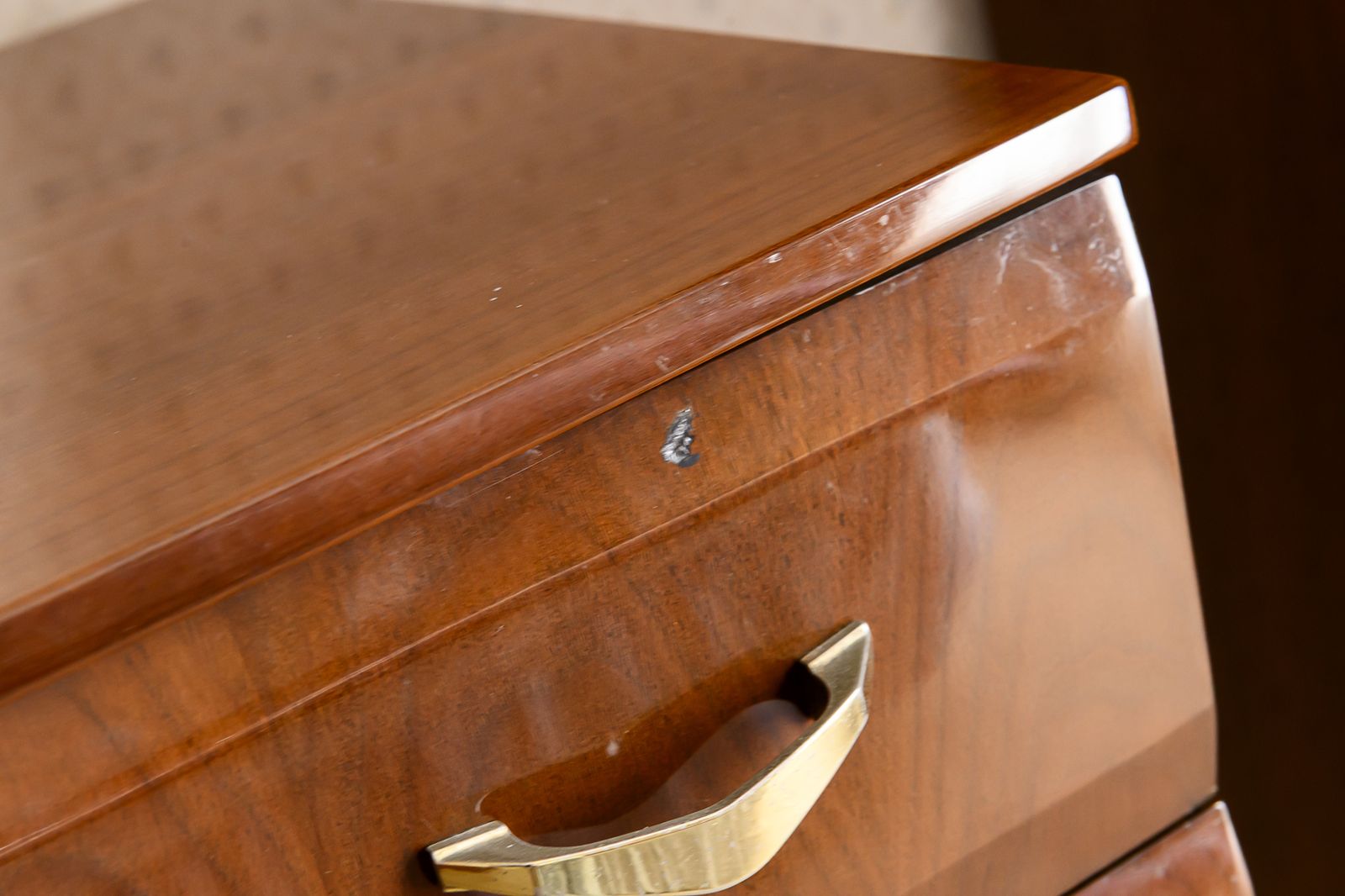 Meredew Walnut Veneer Tallboy Chest Of Drawers photo 375.0