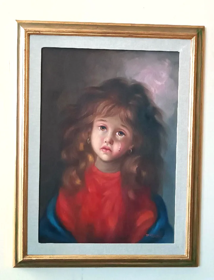 Oil Painting On Canvas Portrait Girl Pietro Pantino (1941 2020)