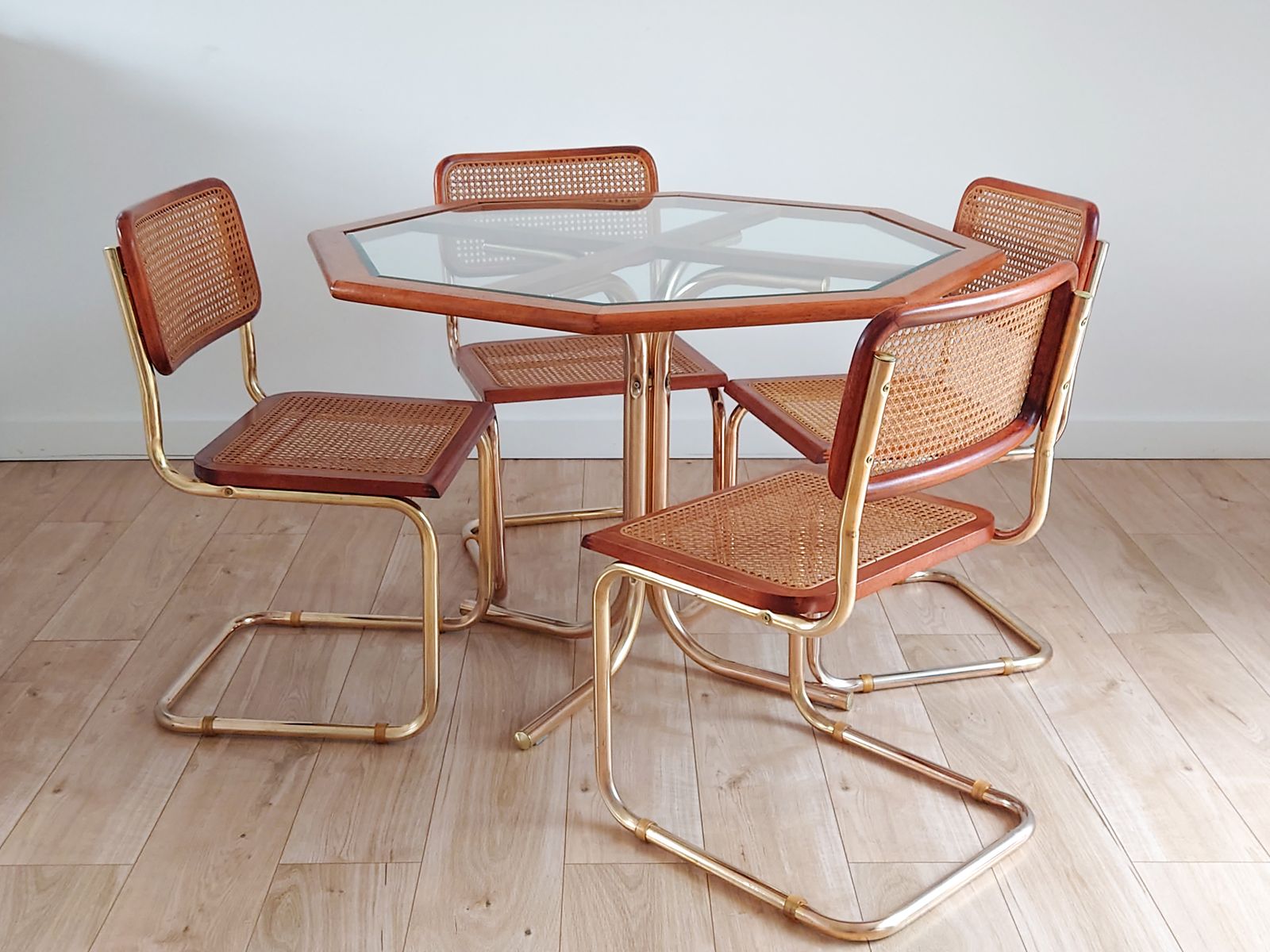 Mid Century Retro Marcel Breuer Style Italian Dining Table And Chairs photo furniture