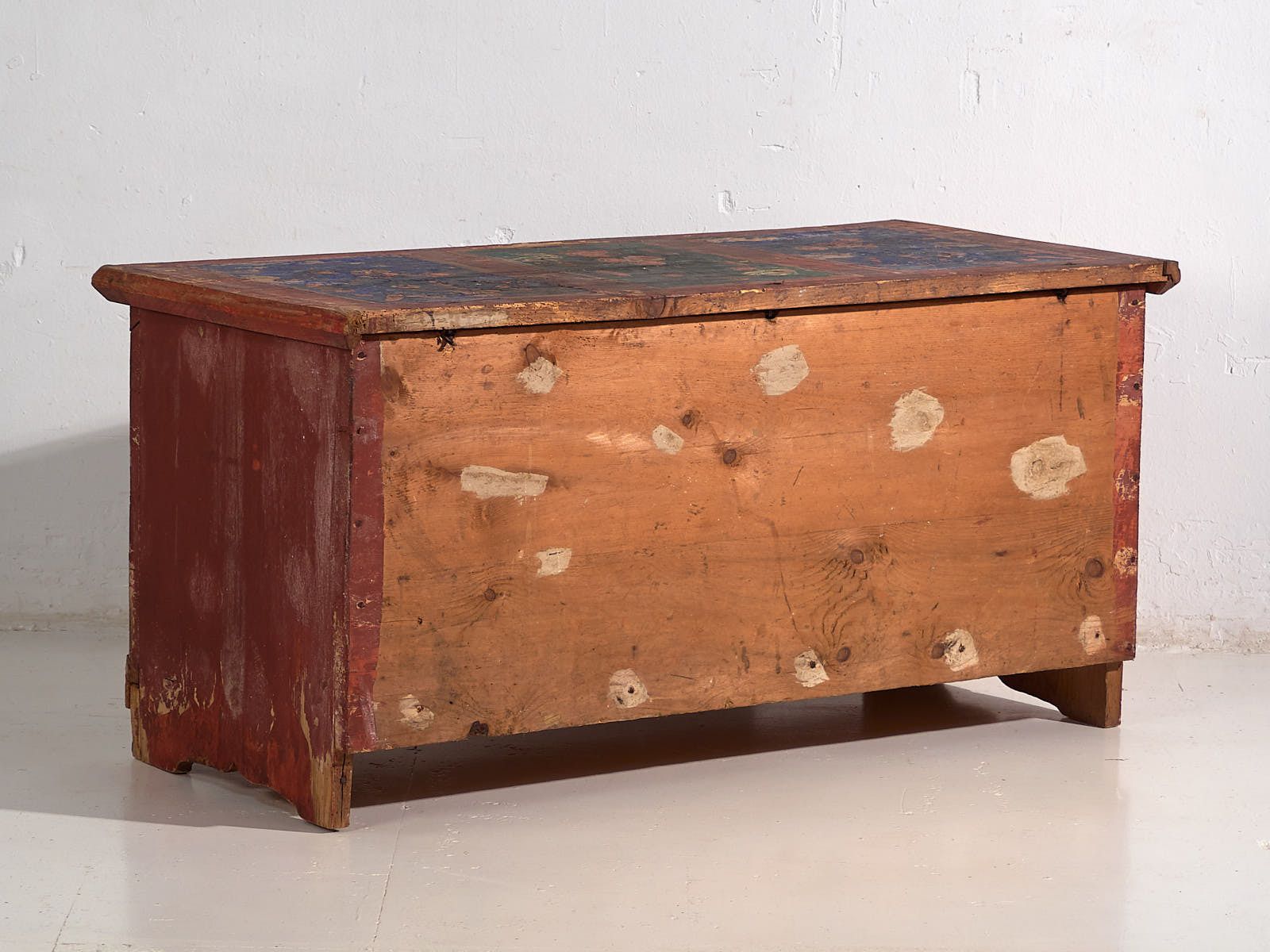 Furniture Antique Hand Painted Chest With Floral Motifs (Year 1907) #100 photo