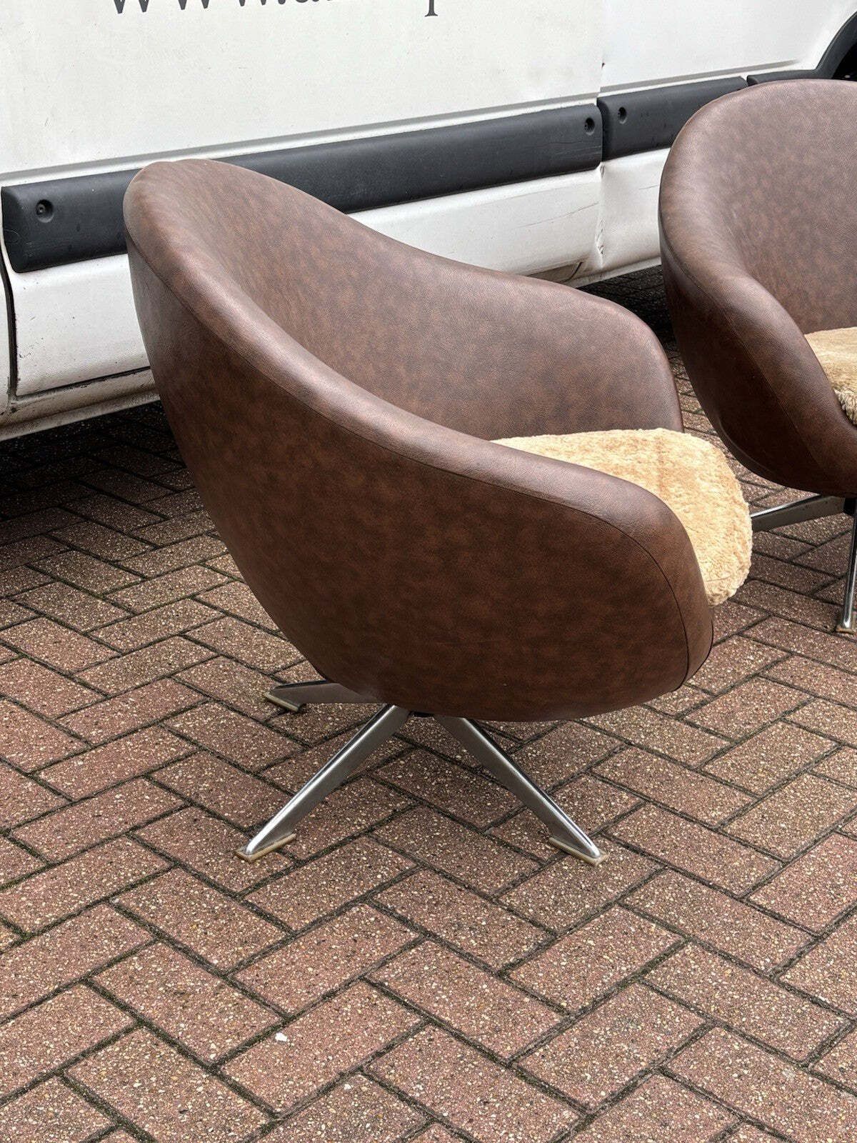 Pair Of Mid Century Swivel Pod Armchairs photo 845.0