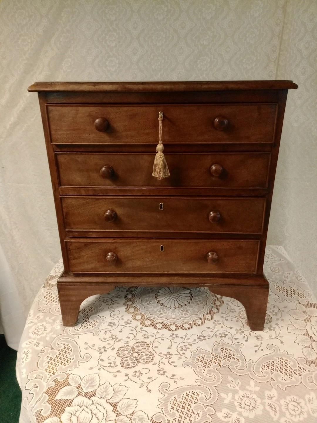 Furniture Antique Small Mahogany Chest Of Drawers photo