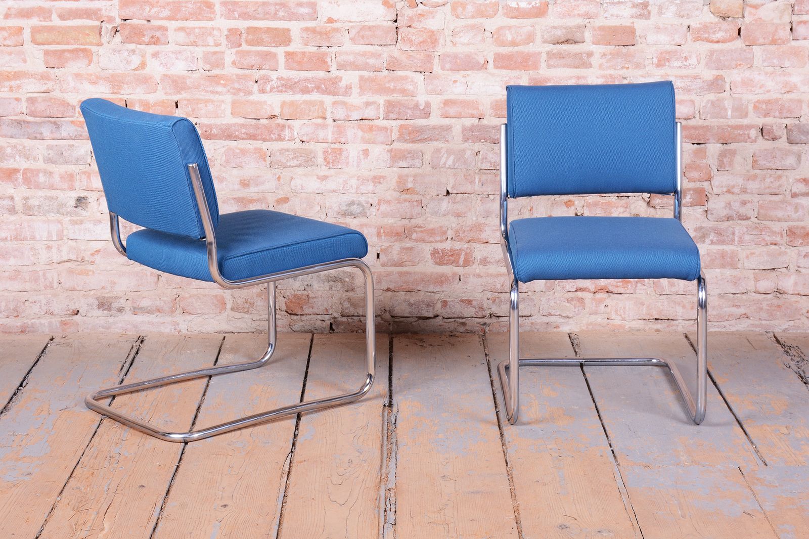Pair Of Restored Bauhaus Chairs, By Hynek Gottwald, Chrome, Czech, 1930s photo for sale