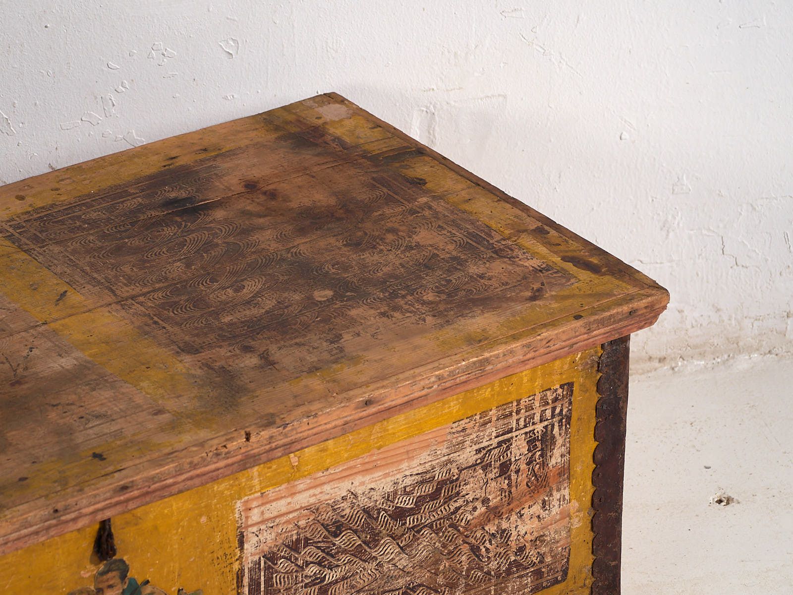 Antique Trunk With Metal Structure (C.1920) #2 photo furniture