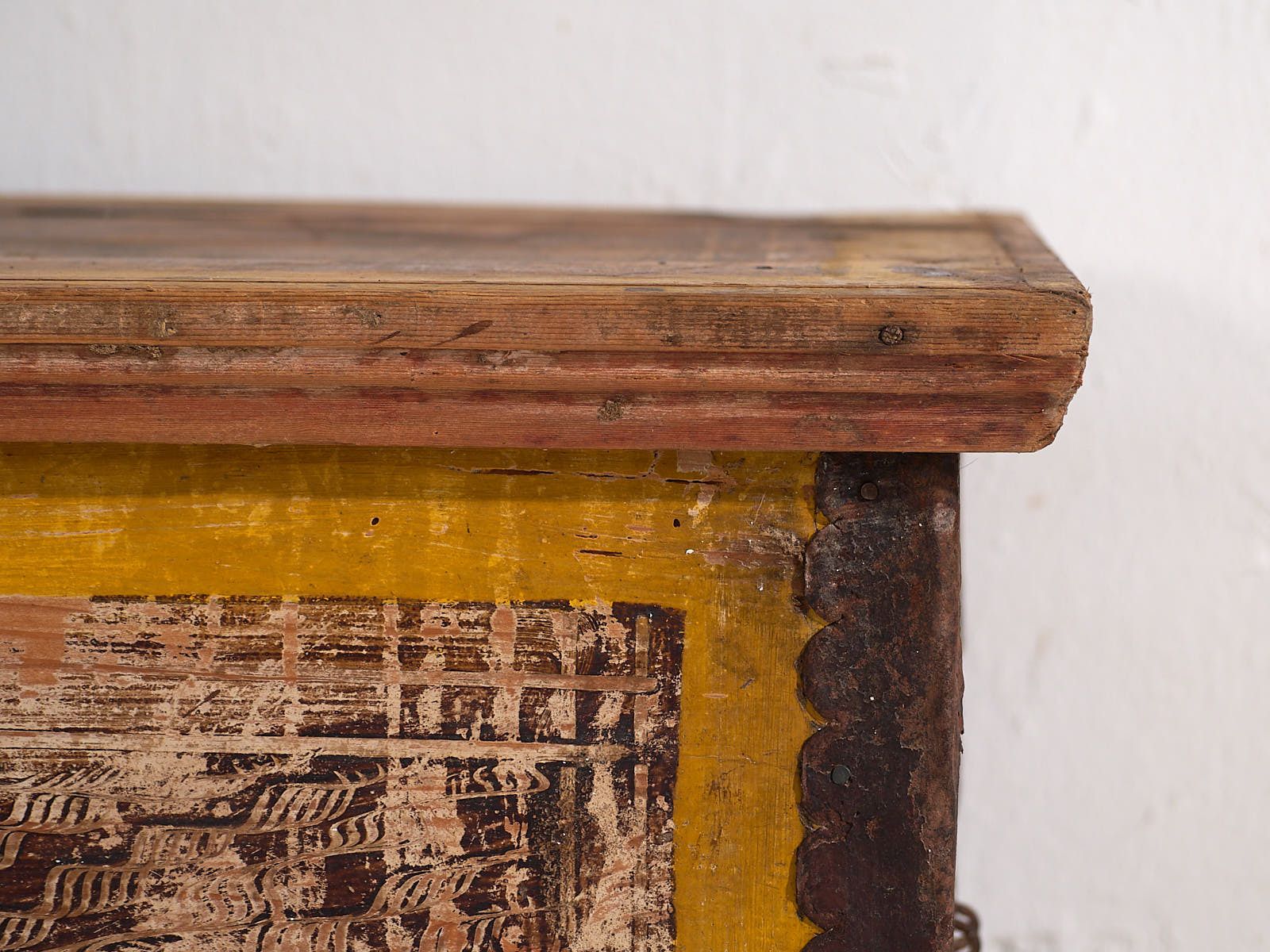 Antique Trunk With Metal Structure (C.1920) #2 photo vinterior