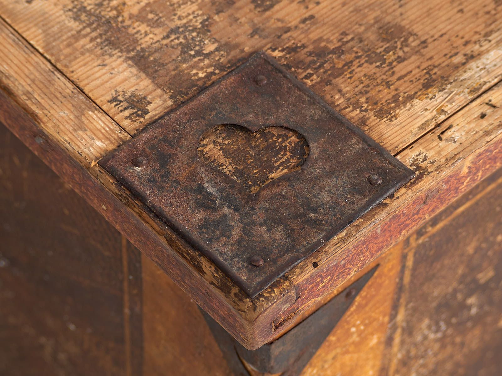 Antique Folk Art Bridal Trunk (C.1820) #103 photo furniture