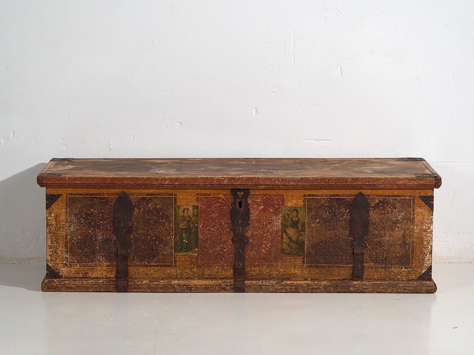 Antique Folk Art Bridal Trunk (C.1820) #103 photo 1122.0