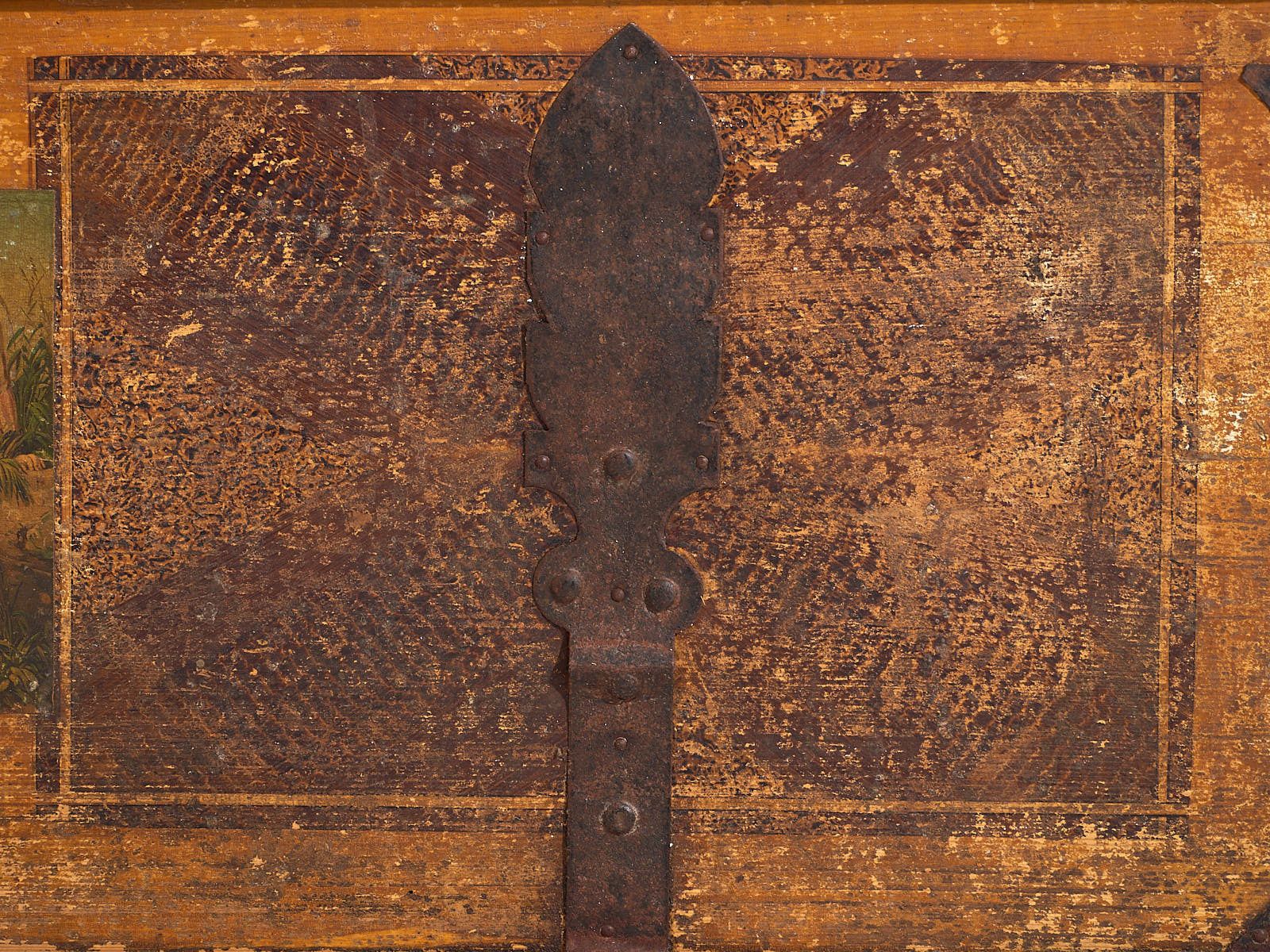 Antique Folk Art Bridal Trunk (C.1820) #103 photo buy