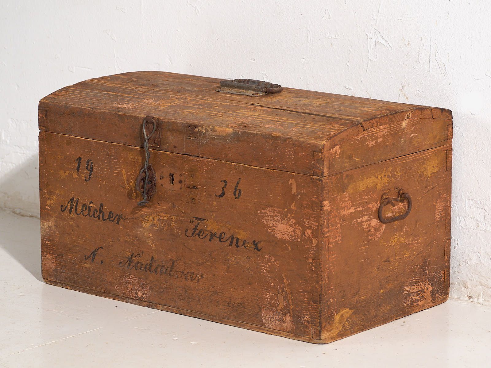 Antique Travel Chest With Original Inscription (Year 1936) #21 photo buy