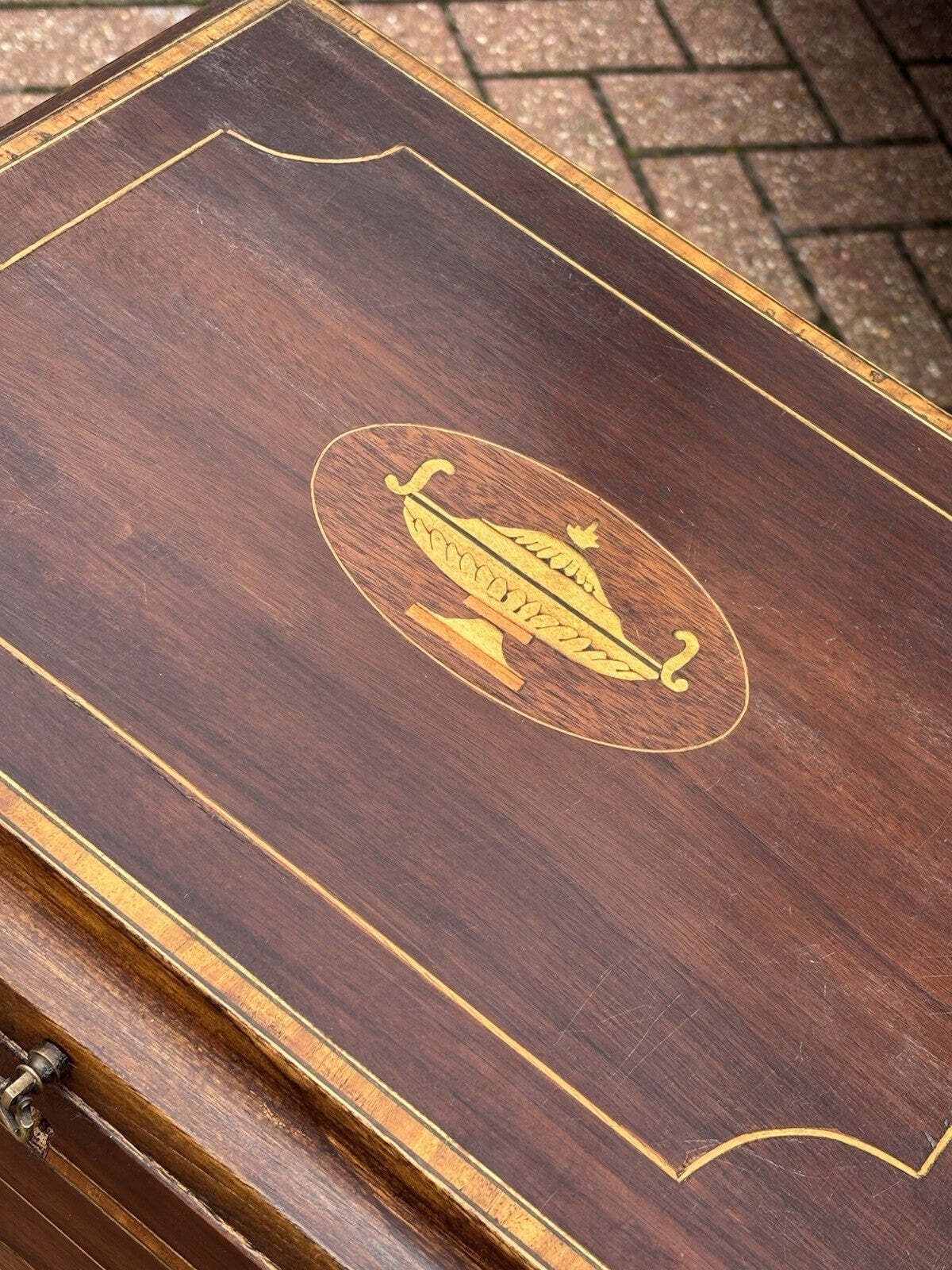Furniture Inlaid Mahogany Wine Cellarette, Holds 12 Bottles. photo