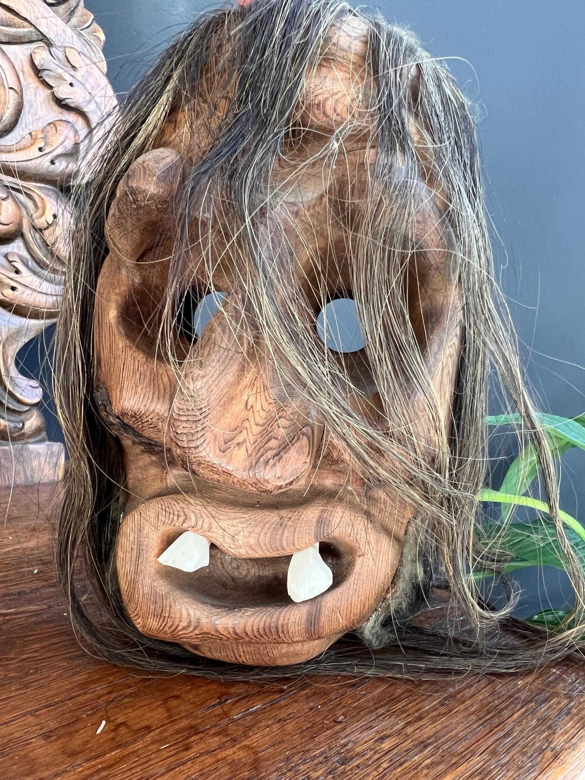 Vintage Swiss Tschäggättä Mask: Lötschental Wall Decor With Real Hair photo 141.0