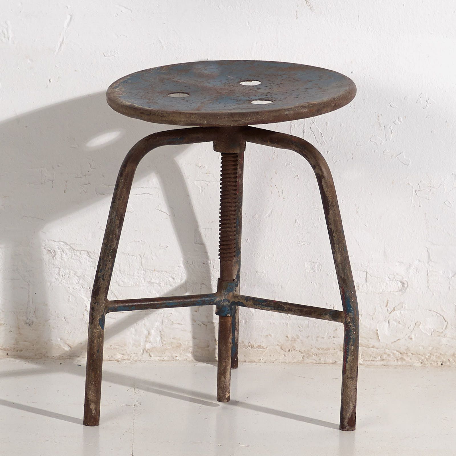 Blue Industrial Style Stool (C.1950) #8